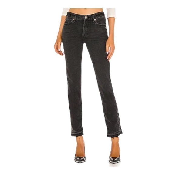 Free people We The Free Cuffed Slim Boyfriend Jean in Faded Black - Picture 1 of 14